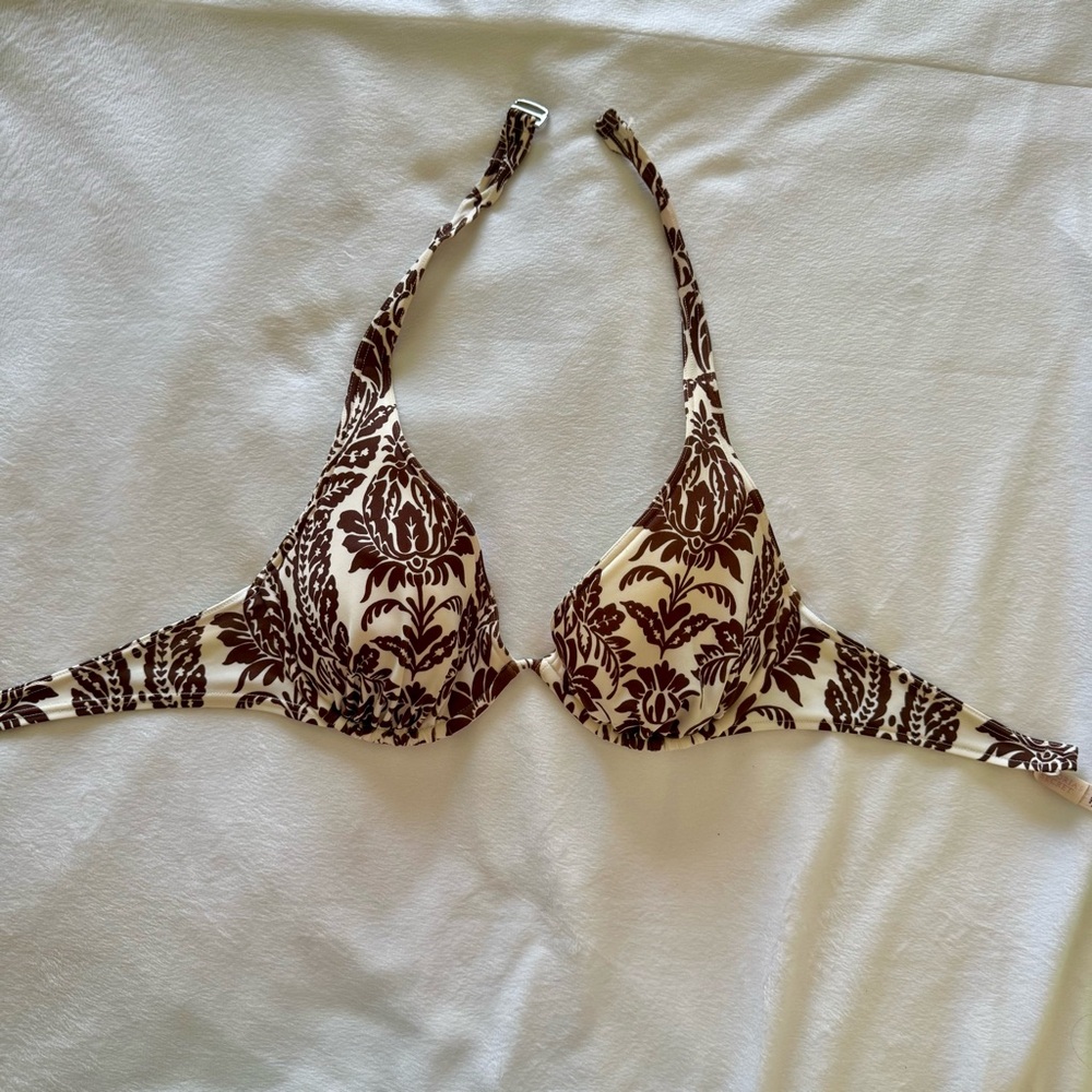 Victoria's Secret Paisley Swim top; Brown & White; 34C